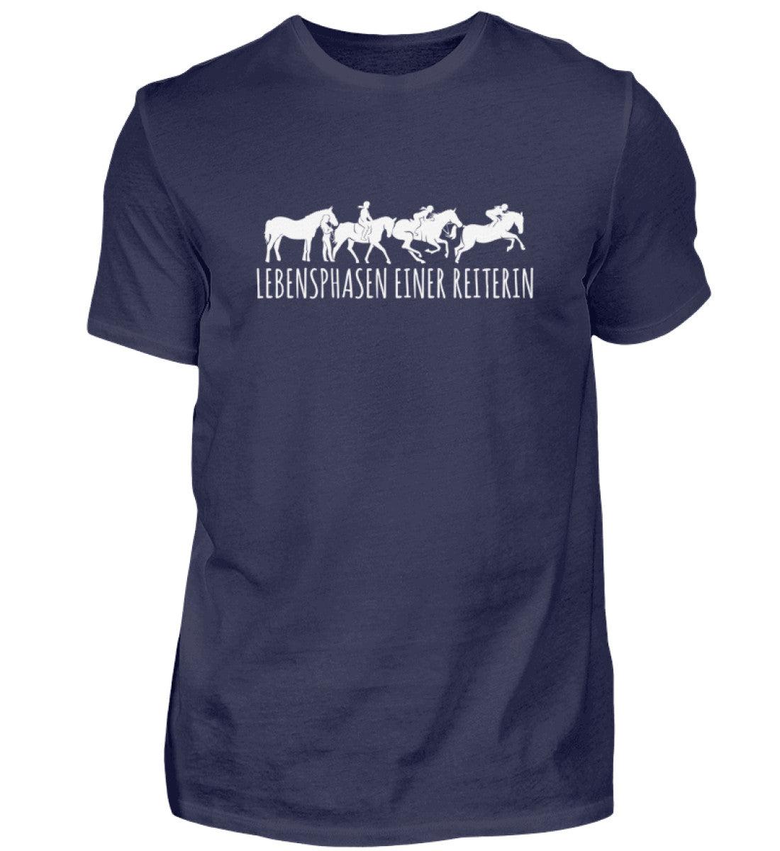 Lebensphasen einer Reiterin · Herren T-Shirt-Herren Basic T-Shirt-Navy-S-Agrarstarz