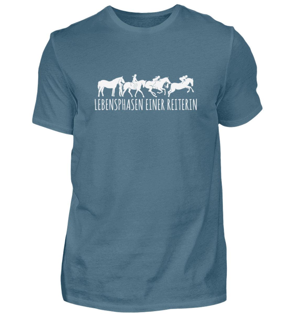 Lebensphasen einer Reiterin · Herren T-Shirt-Herren Basic T-Shirt-Stone Blue-S-Agrarstarz