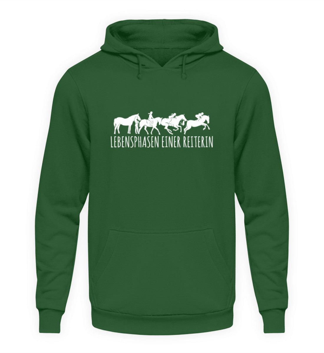 Lebensphasen einer Reiterin · Unisex Kapuzenpullover Hoodie-Unisex Hoodie-Bottle Green-S-Agrarstarz