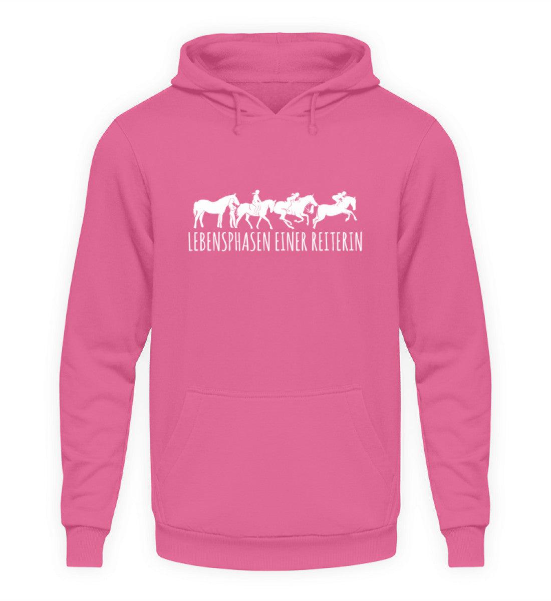 Lebensphasen einer Reiterin · Unisex Kapuzenpullover Hoodie-Unisex Hoodie-Candyfloss Pink-S-Agrarstarz