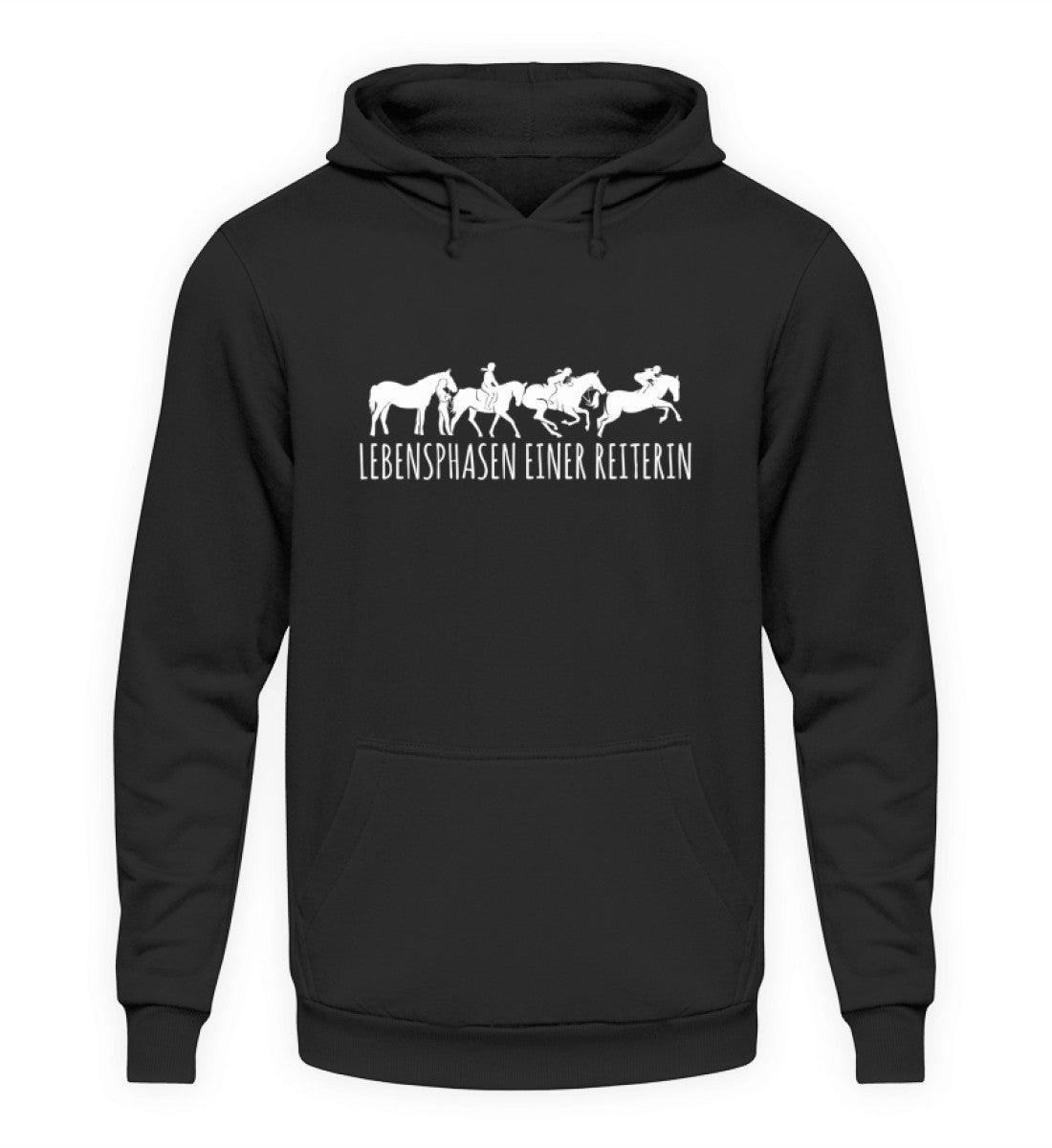 Lebensphasen einer Reiterin · Unisex Kapuzenpullover Hoodie-Unisex Hoodie-Deep Black-S-Agrarstarz