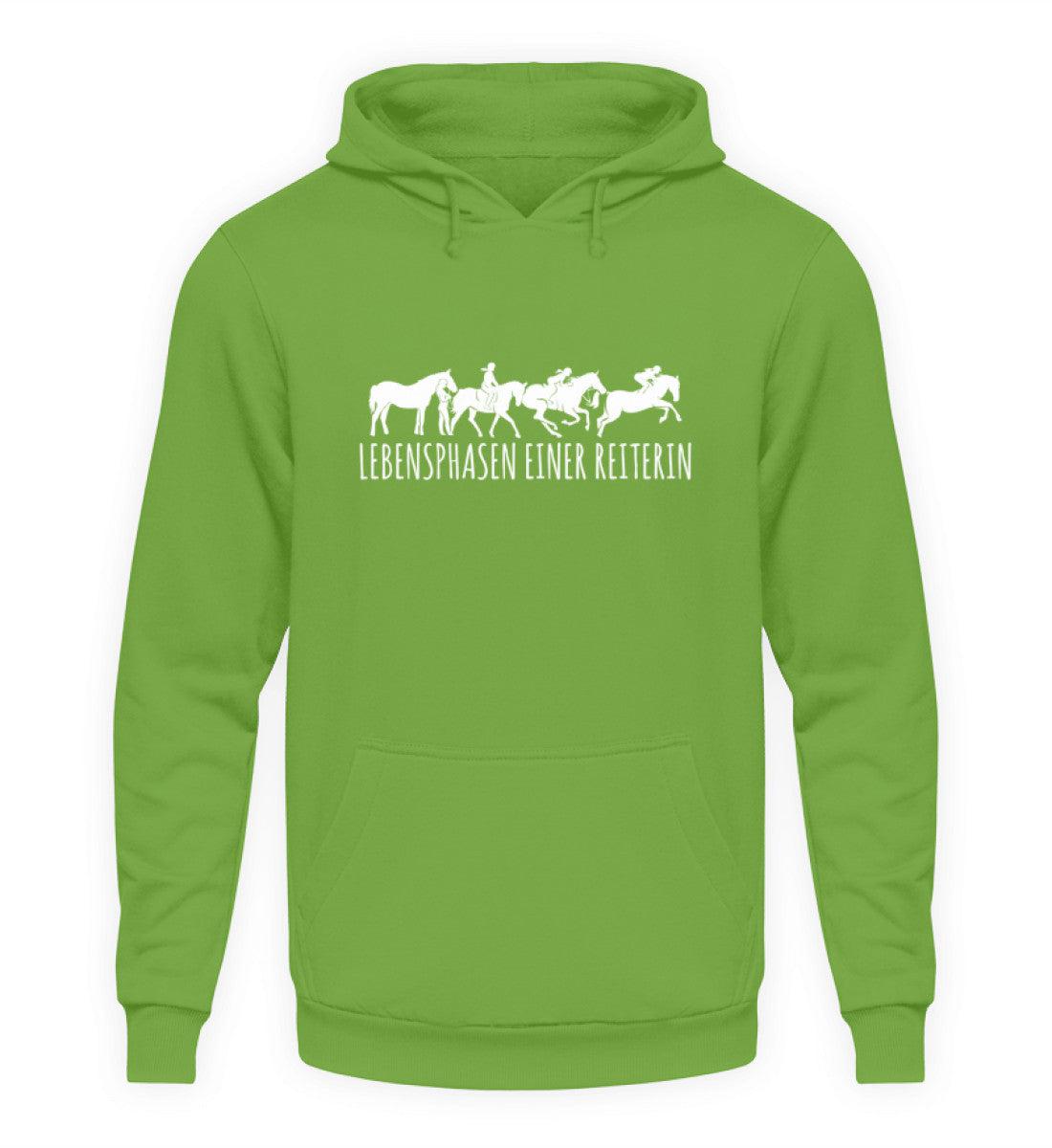 Lebensphasen einer Reiterin · Unisex Kapuzenpullover Hoodie-Unisex Hoodie-LimeGreen-S-Agrarstarz