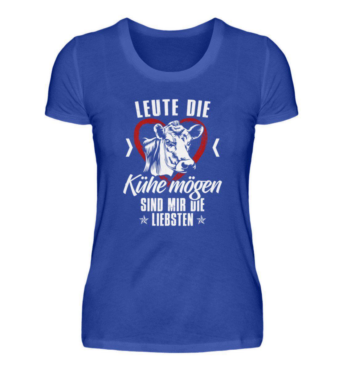 Leute Kühe mögen · Damen T-Shirt-Damen Basic T-Shirt-Neon Blue-S-Agrarstarz