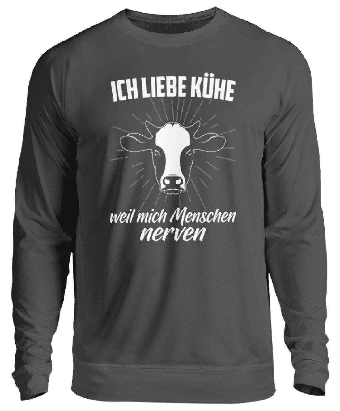Liebe Kühe Menschen nerven · Unisex Sweatshirt Pullover-Unisex Sweatshirt-Storm Grey (Solid)-S-Agrarstarz