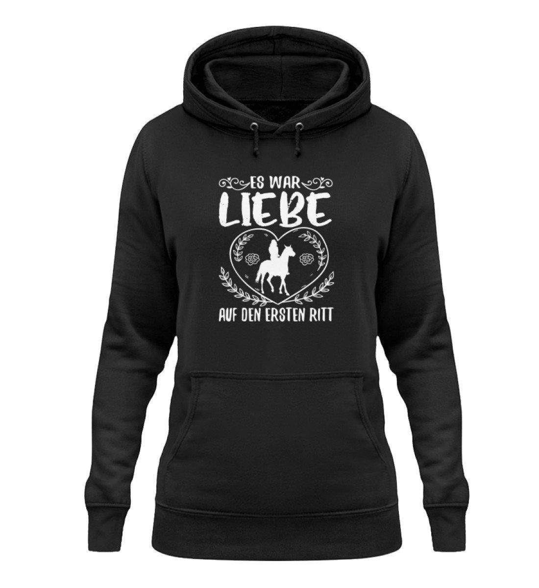 Liebe auf den ersten Ritt · Damen Hoodie-Damen Hoodie-Jet Black-XS-Agrarstarz