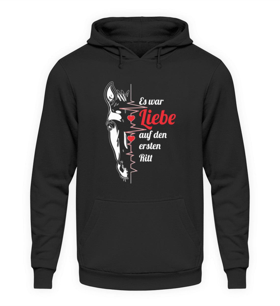 Liebe auf den ersten Ritt · Unisex Kapuzenpullover Hoodie-Unisex Hoodie-Deep Black-S-Agrarstarz