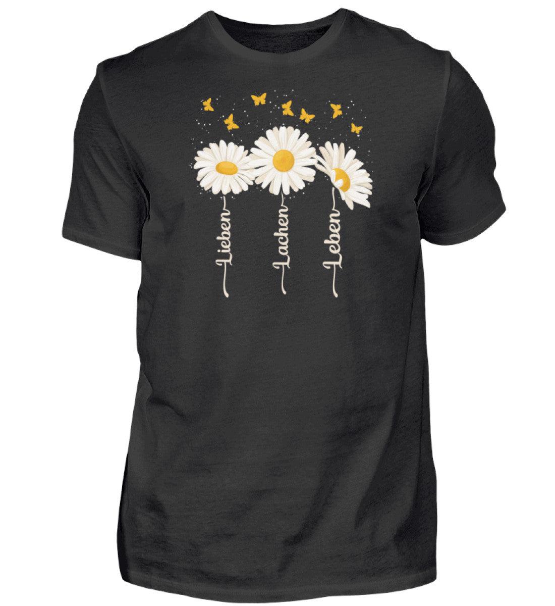 Lieben Lachen Leben Blumen · Herren T-Shirt-Herren Basic T-Shirt-Black-S-Agrarstarz