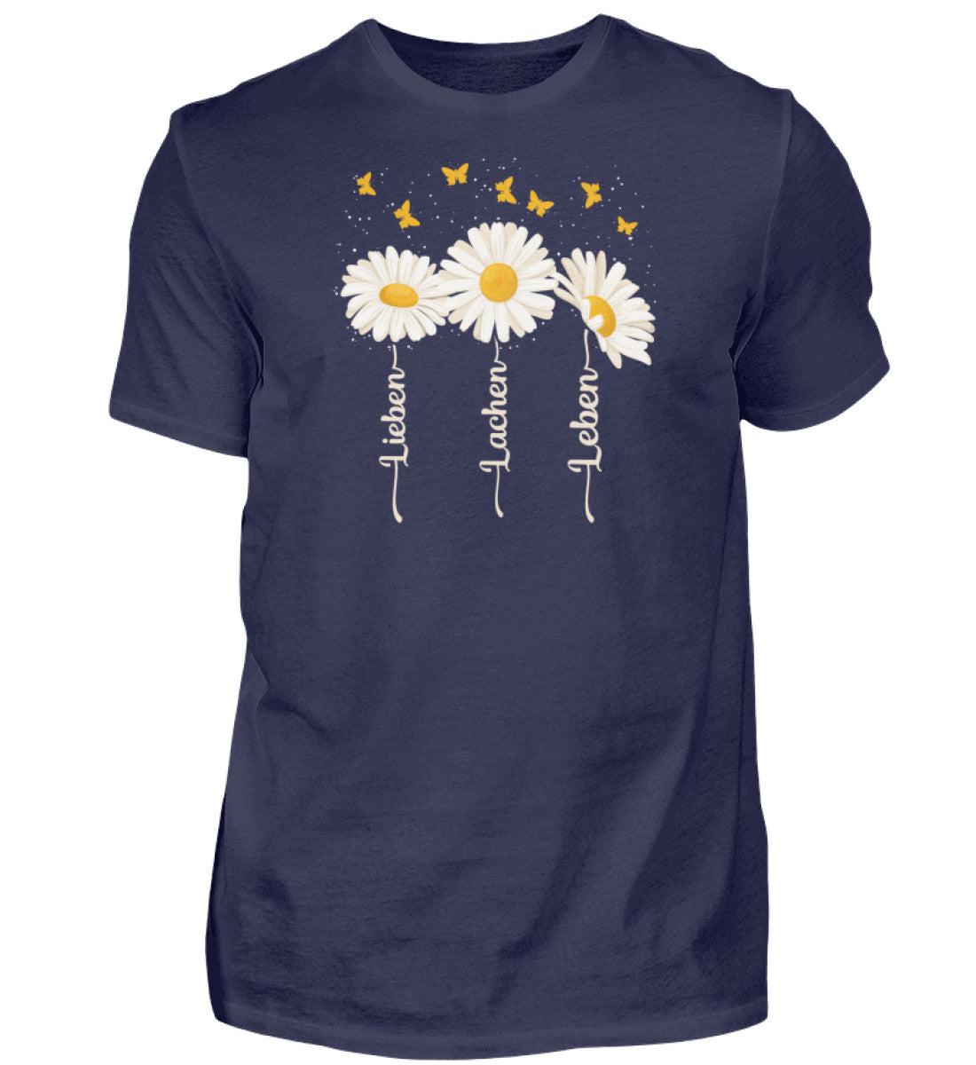 Lieben Lachen Leben Blumen · Herren T-Shirt-Herren Basic T-Shirt-Navy-S-Agrarstarz