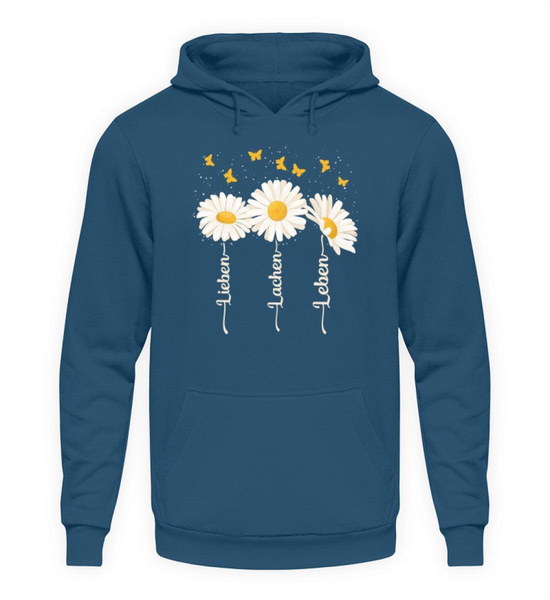 Lieben Lachen Leben Blumen · Unisex Kapuzenpullover Hoodie-Unisex Hoodie-Airforce Blue-S-Agrarstarz