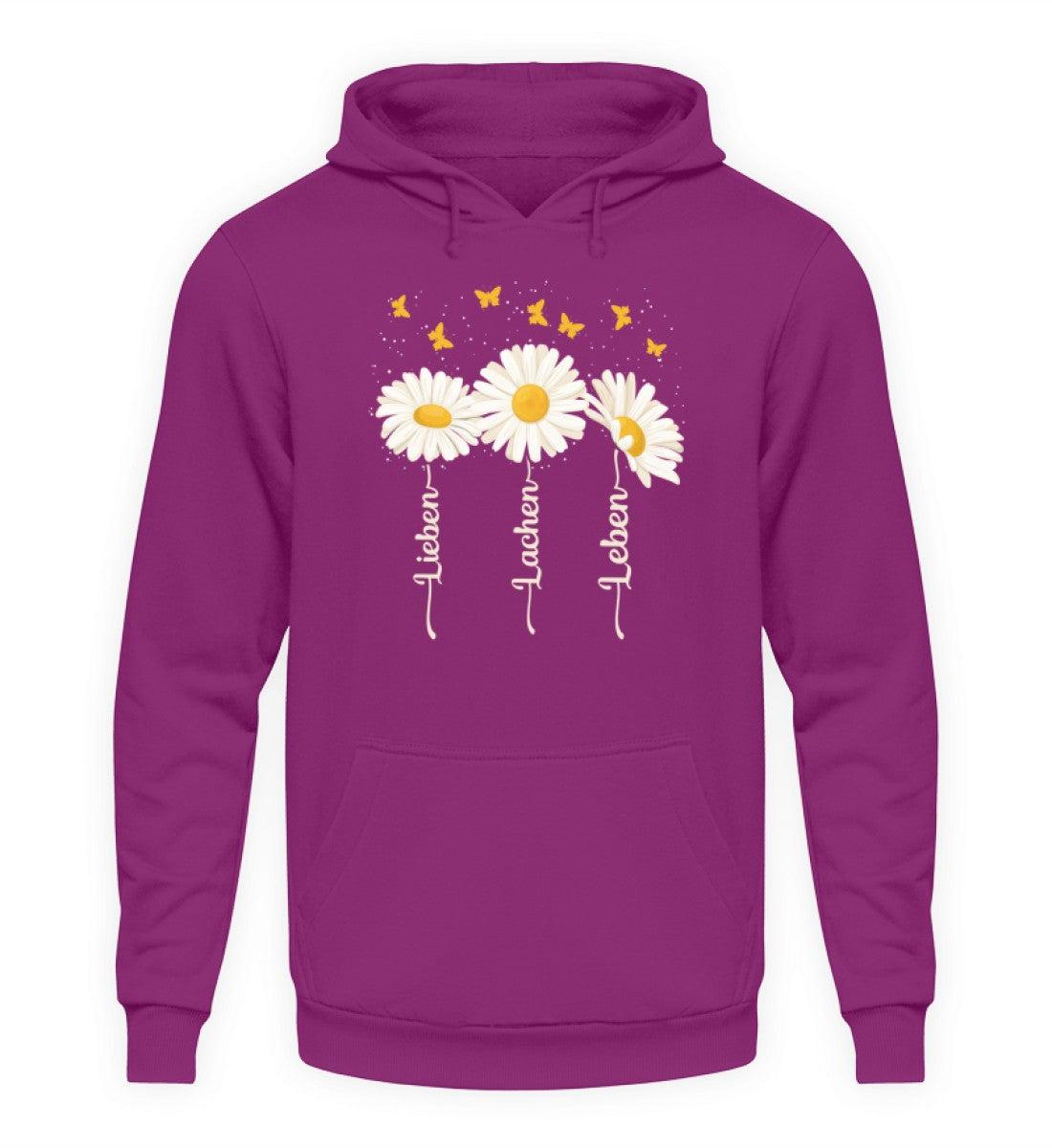 Lieben Lachen Leben Blumen · Unisex Kapuzenpullover Hoodie-Unisex Hoodie-Magenta Magic-S-Agrarstarz