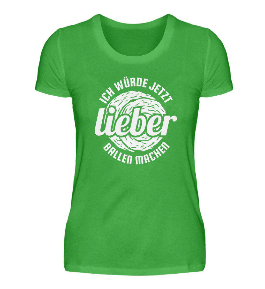Lieber Ballen machen · Damen T-Shirt-Damen Basic T-Shirt-Green Apple-S-Agrarstarz