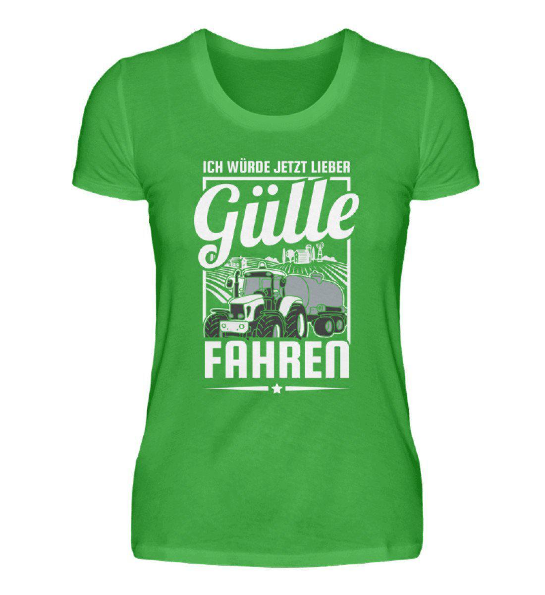 Lieber Gülle fahren · Damen T-Shirt-Damen Basic T-Shirt-Green Apple-S-Agrarstarz