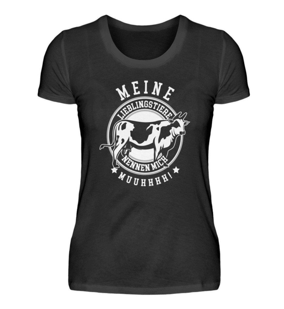 Lieblingstiere Muuhhhh · Damen T-Shirt-Damen Basic T-Shirt-Black-S-Agrarstarz