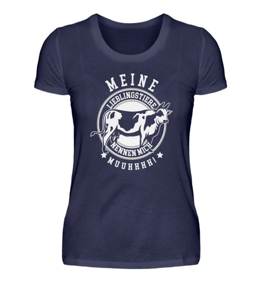 Lieblingstiere Muuhhhh · Damen T-Shirt-Damen Basic T-Shirt-Navy-S-Agrarstarz