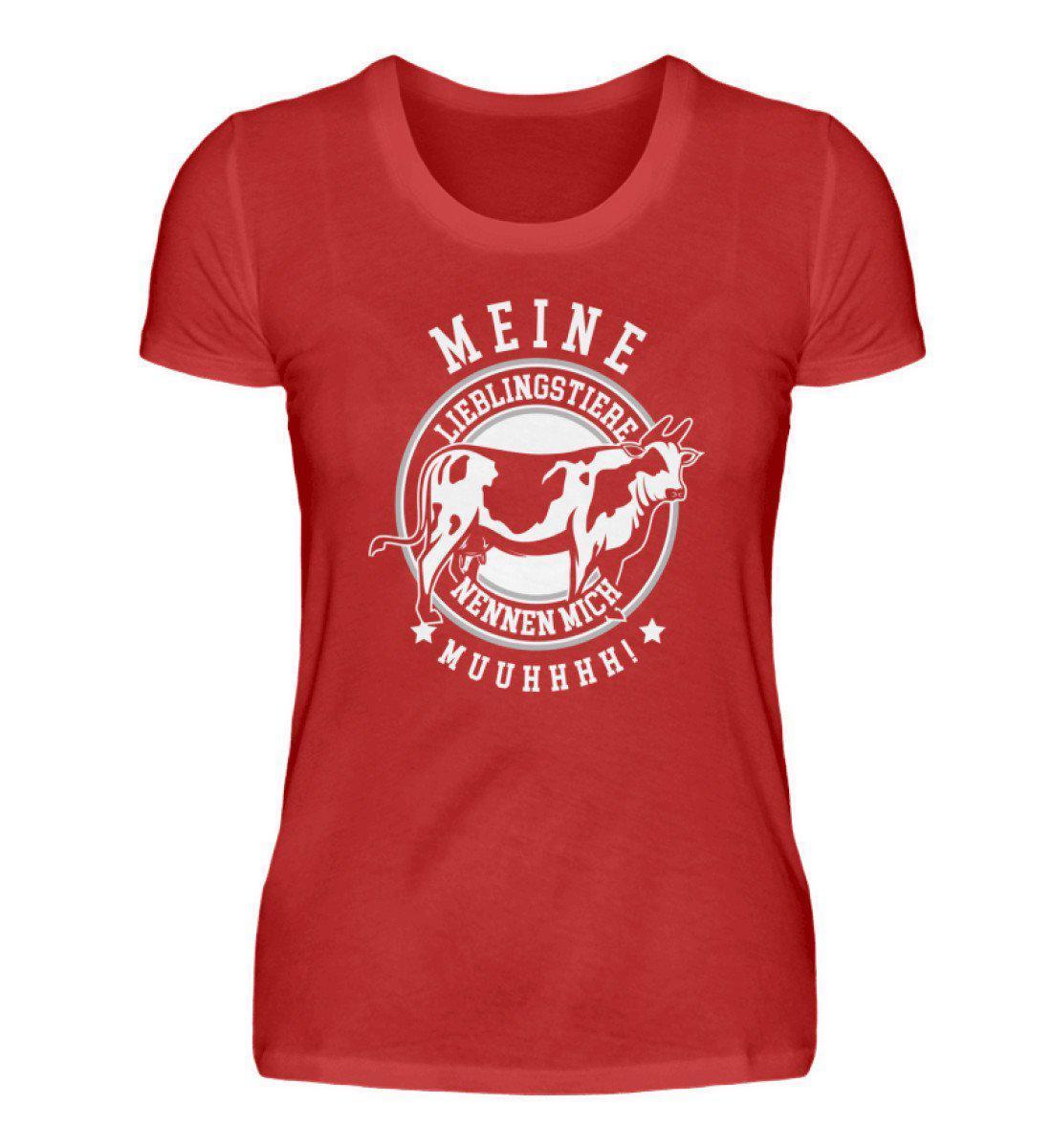 Lieblingstiere Muuhhhh · Damen T-Shirt-Damen Basic T-Shirt-Red-S-Agrarstarz