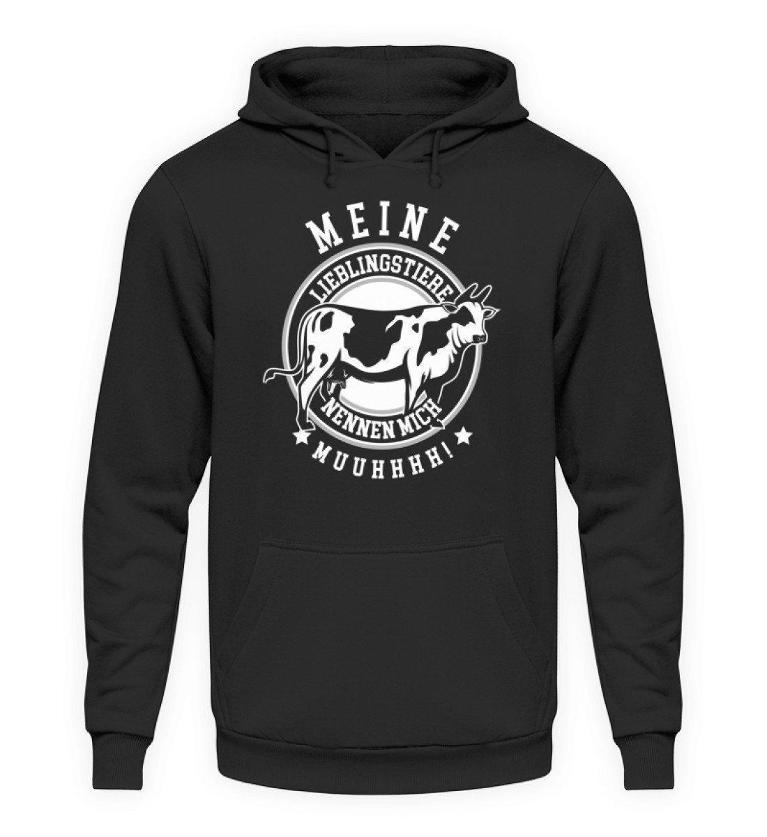 Lieblingstiere Muuhhhh · Unisex Kapuzenpullover Hoodie-Unisex Hoodie-Jet Black-L-Agrarstarz