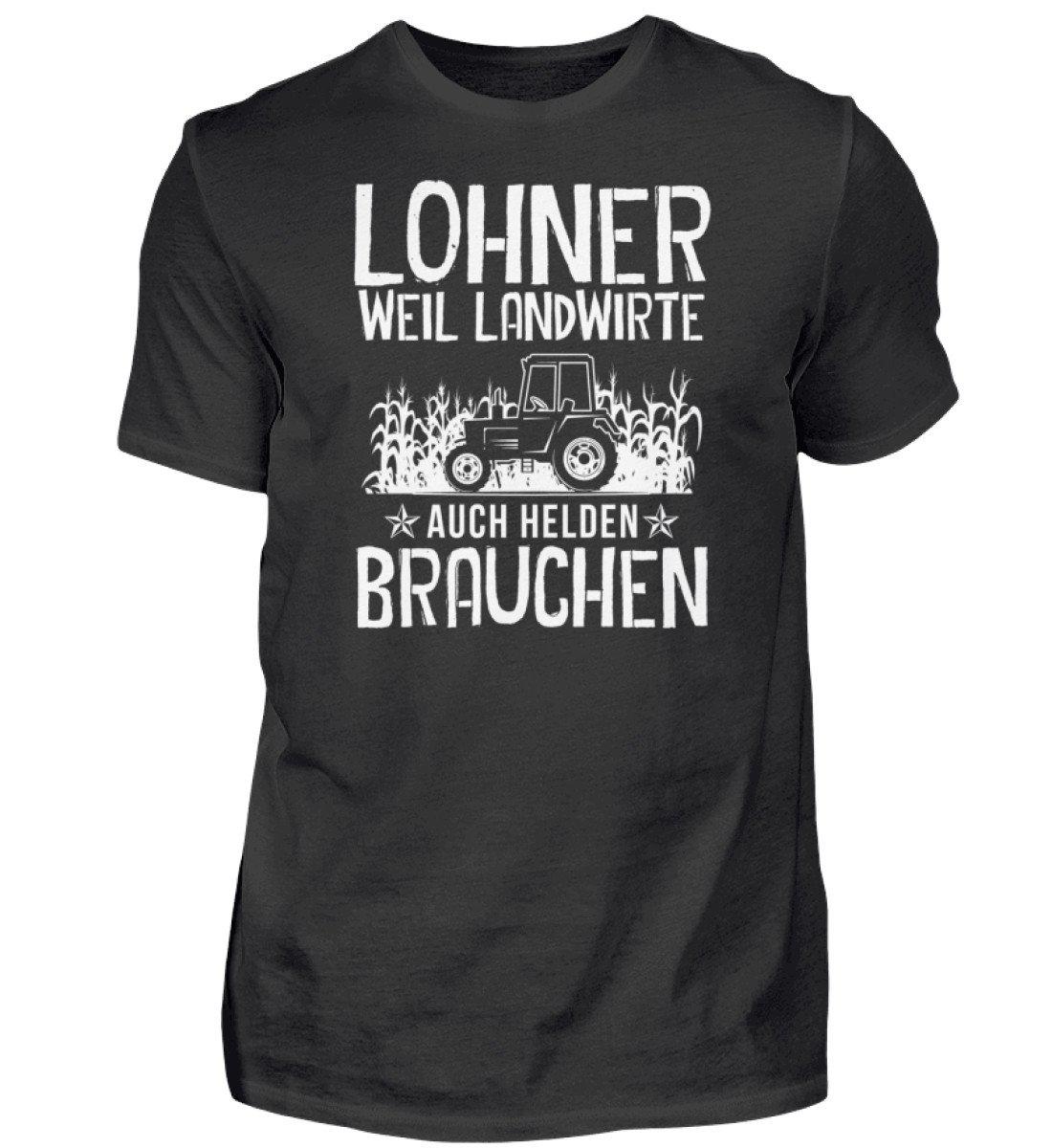 Lohner Helden · Herren T-Shirt-Herren Basic T-Shirt-Black-S-Agrarstarz