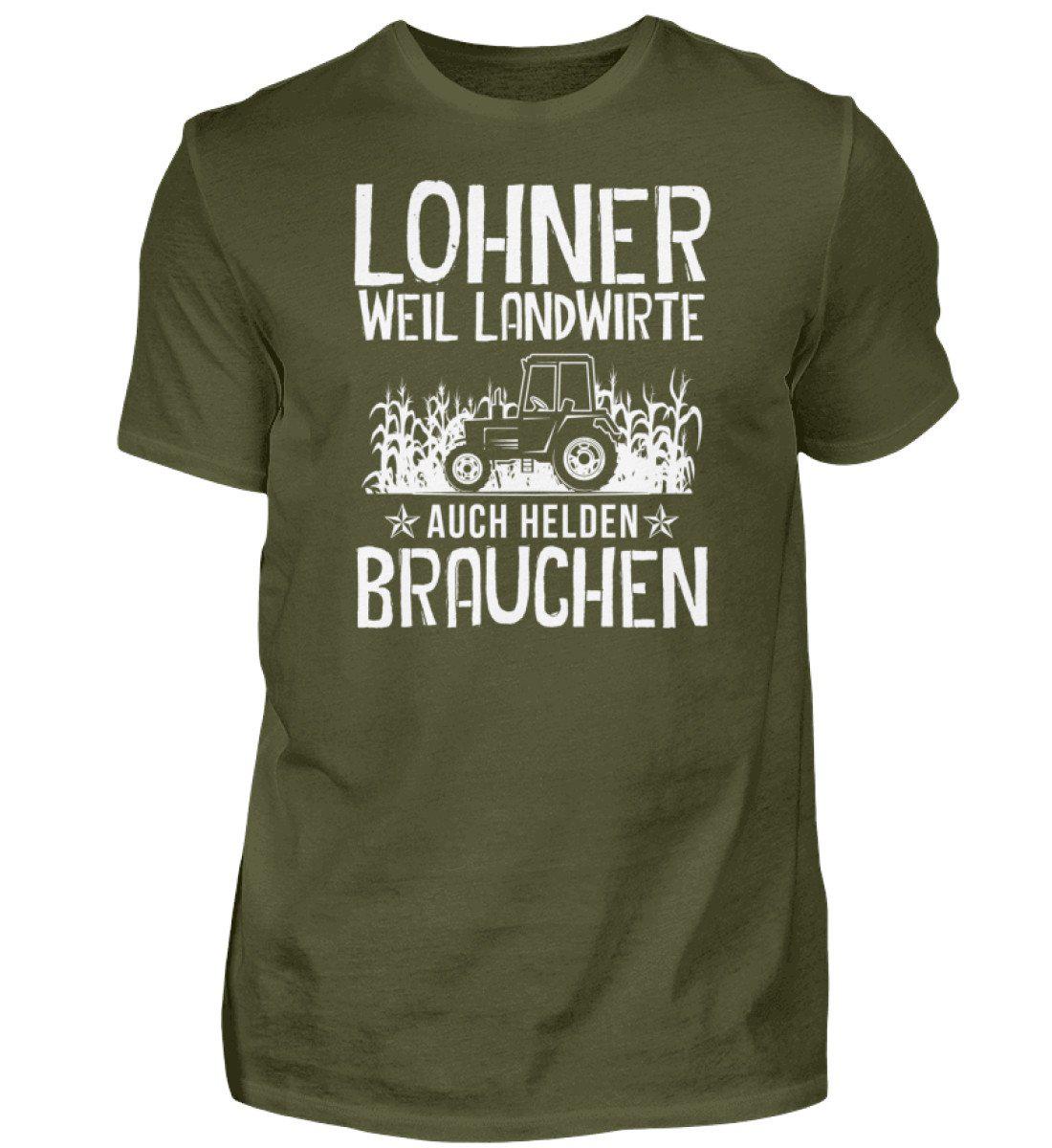 Lohner Helden · Herren T-Shirt-Herren Basic T-Shirt-Urban Khaki-S-Agrarstarz