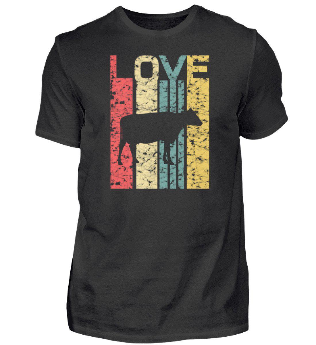 Love Kuh Retro · Herren T-Shirt-Herren Basic T-Shirt-Black-S-Agrarstarz