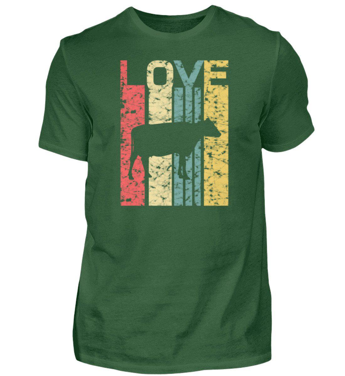 Love Kuh Retro · Herren T-Shirt-Herren Basic T-Shirt-Bottle Green-S-Agrarstarz