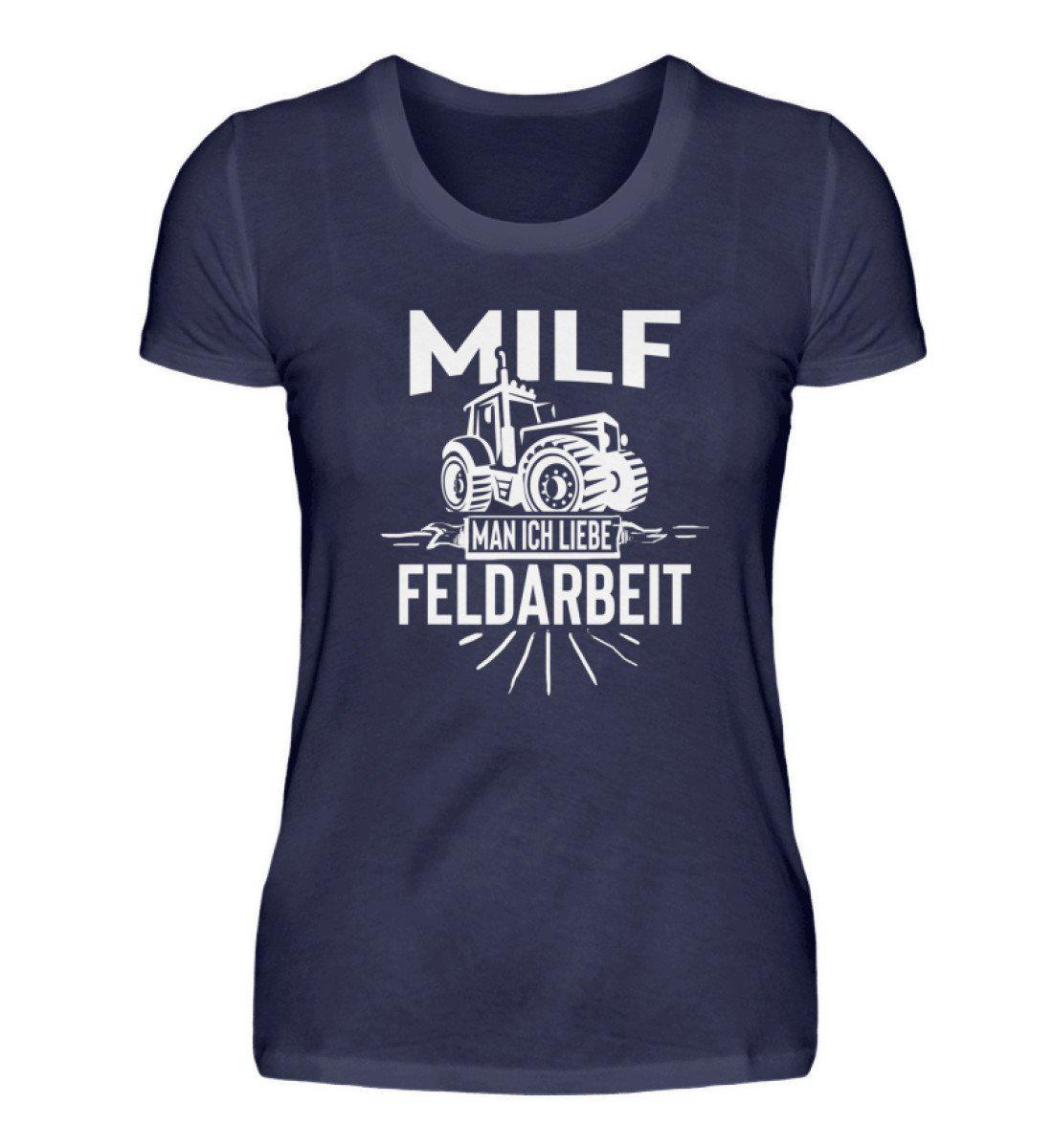 MILF Feldarbeit · Damen T-Shirt-Damen Basic T-Shirt-Navy-S-Agrarstarz