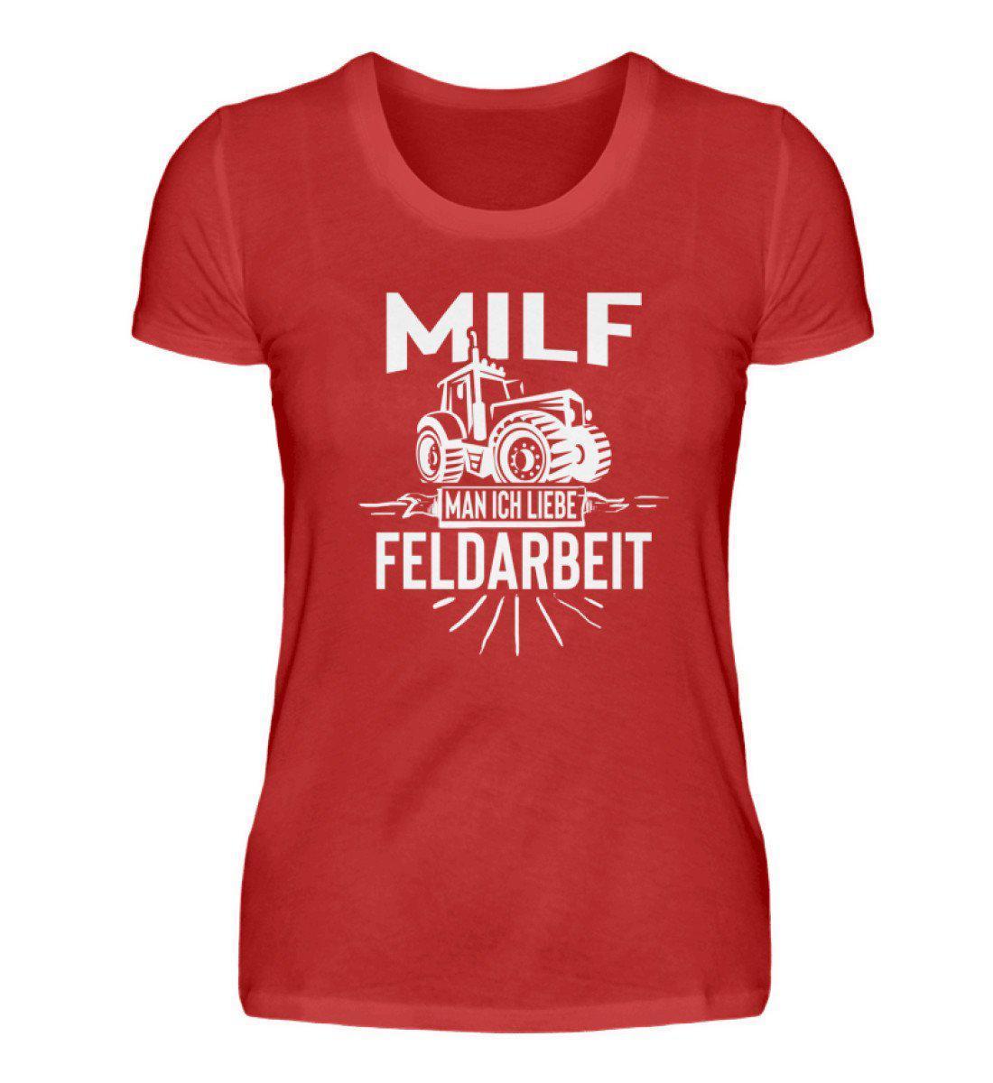 MILF Feldarbeit · Damen T-Shirt-Damen Basic T-Shirt-Red-S-Agrarstarz