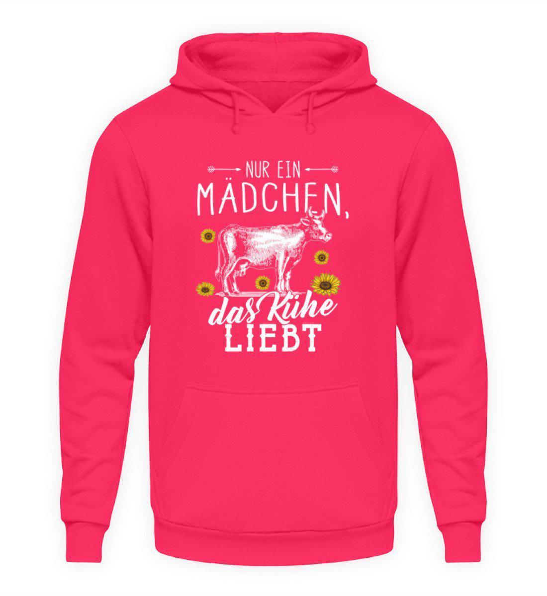 Mädchen liebt Kühe · Unisex Kapuzenpullover Hoodie-Unisex Hoodie-Hot Pink-L-Agrarstarz