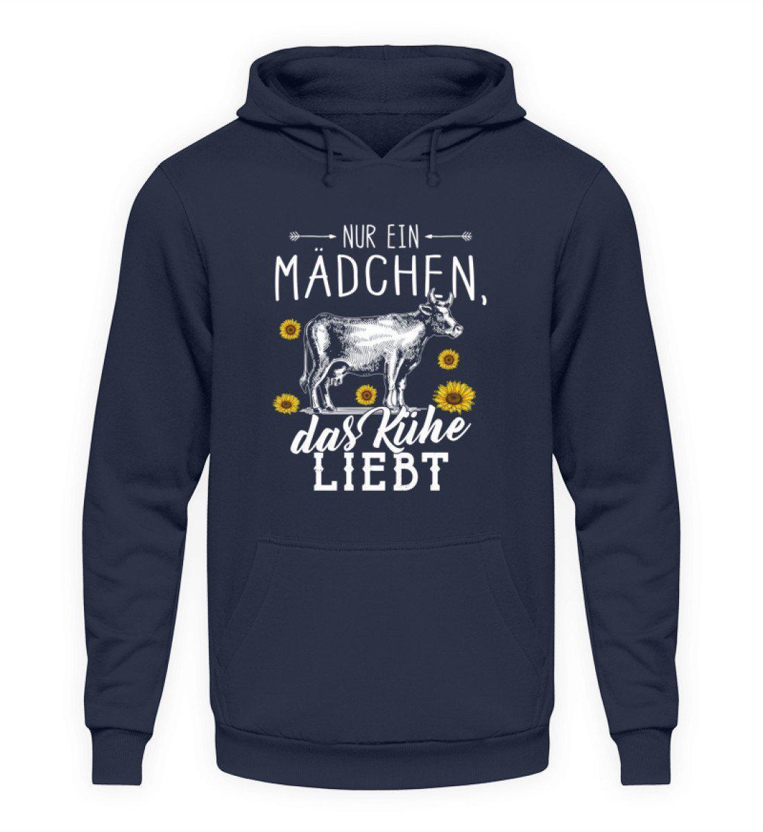 Mädchen liebt Kühe · Unisex Kapuzenpullover Hoodie-Unisex Hoodie-Oxford Navy-L-Agrarstarz