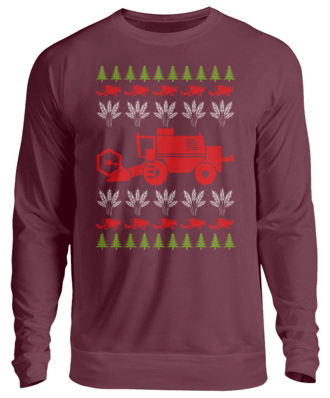 Mähdrescher 3 Ugly Christmas · Unisex Sweatshirt Pullover-Unisex Sweatshirt-Burgundy-S-Agrarstarz