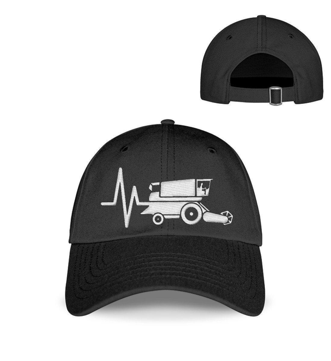 Mähdrescher Heartbeat · Kappe-Baseball Cap mit Stick-Black-Einheitsgröße-Agrarstarz