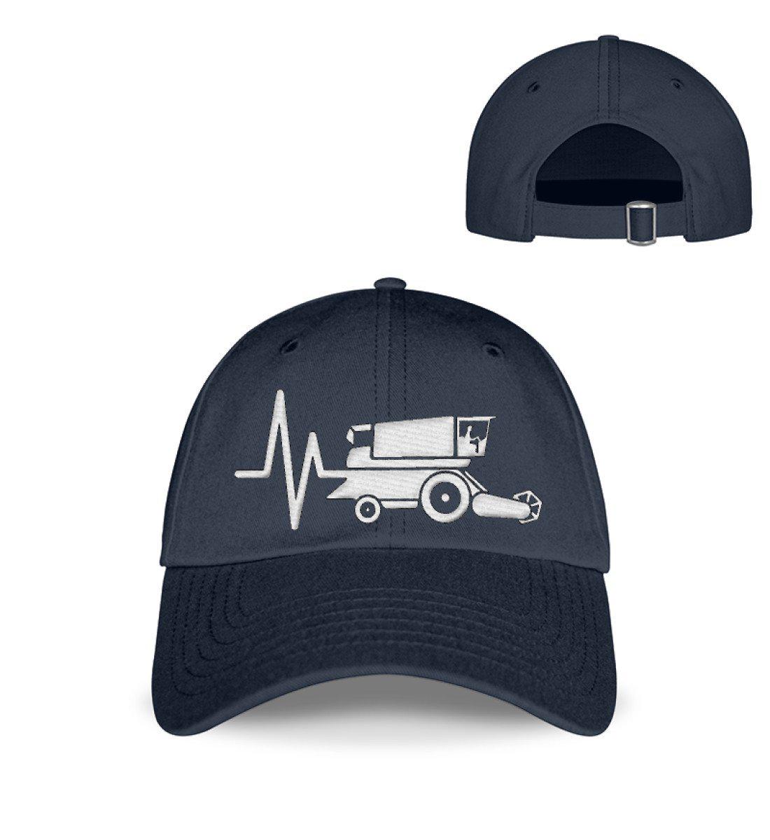 Mähdrescher Heartbeat · Kappe-Baseball Cap mit Stick-Deep Navy-Einheitsgröße-Agrarstarz