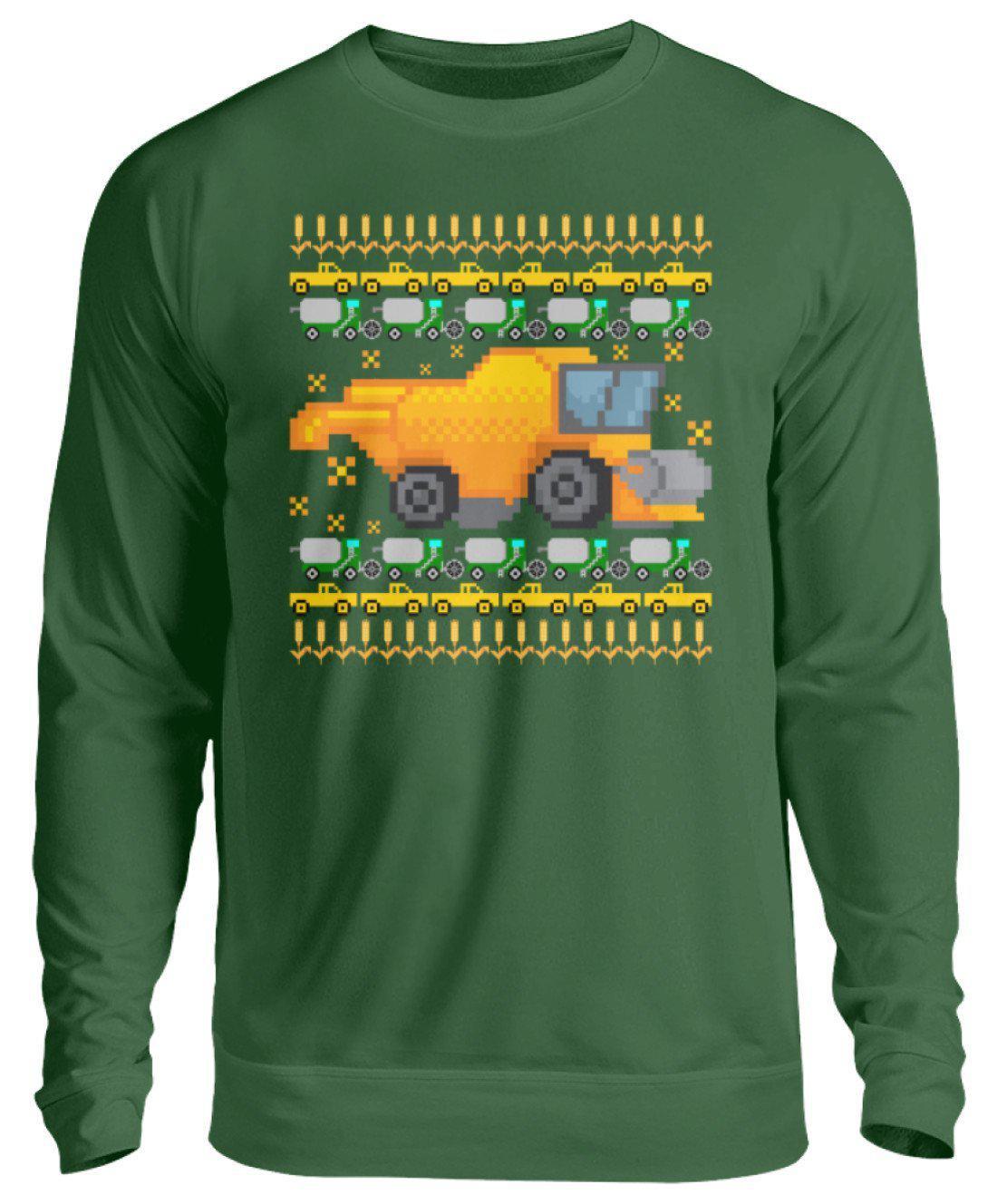 Mähdrescher Pixel Ugly Christmas · Unisex Sweatshirt Pullover-Unisex Sweatshirt-Bottle Green-S-Agrarstarz
