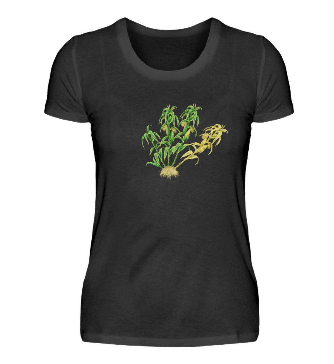 Mais Lebenszyklus · Damen T-Shirt-Damen Basic T-Shirt-Black-S-Agrarstarz