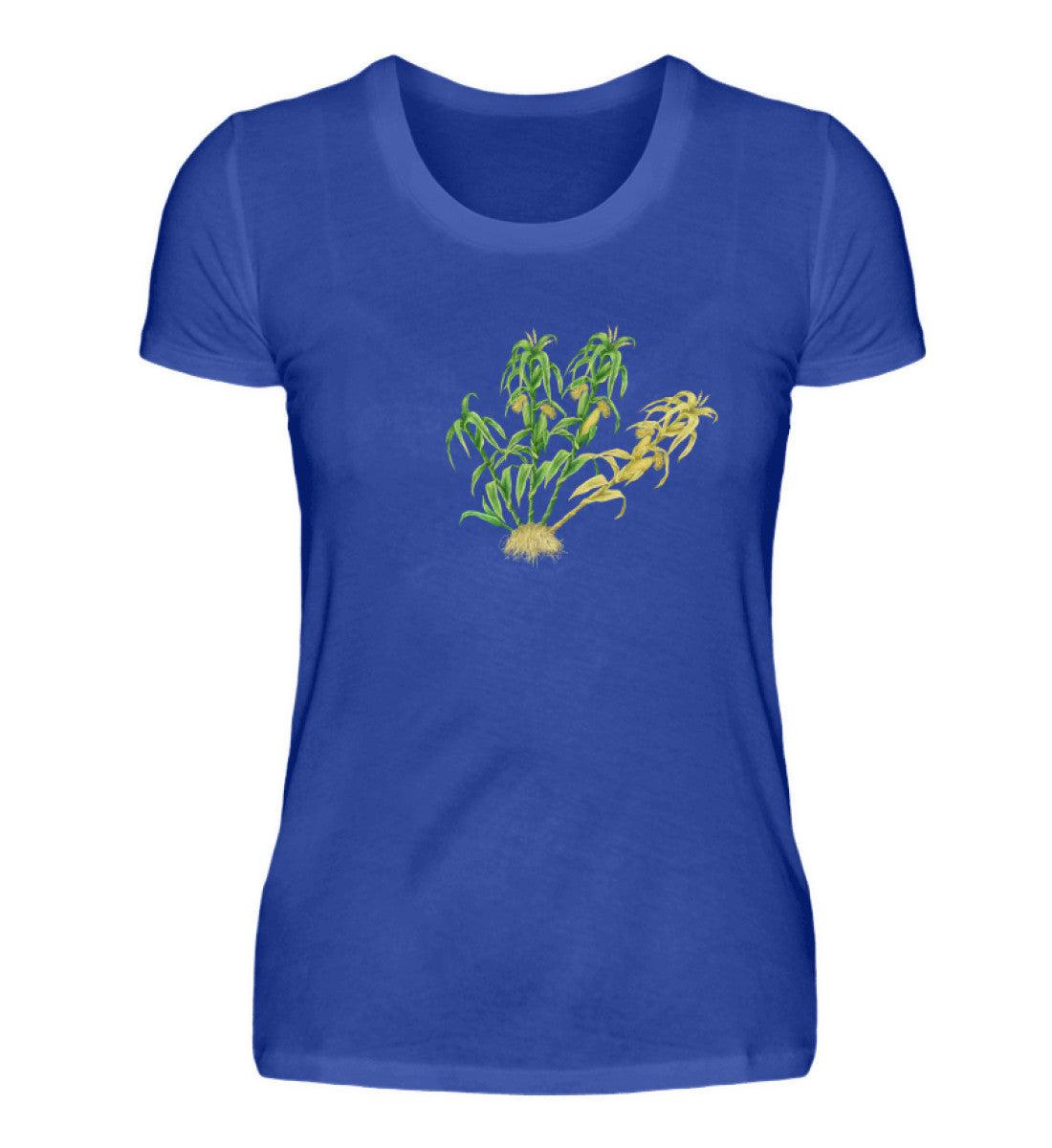 Mais Lebenszyklus · Damen T-Shirt-Damen Basic T-Shirt-Neon Blue-S-Agrarstarz