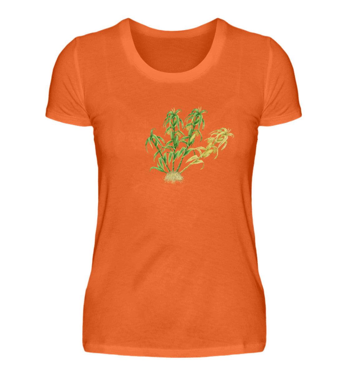 Mais Lebenszyklus · Damen T-Shirt-Damen Basic T-Shirt-Orange Crush-S-Agrarstarz