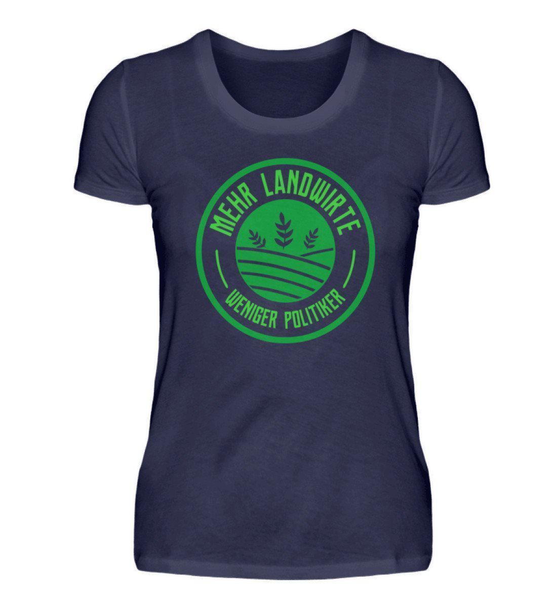 Mehr Landwirte · Damen T-Shirt-Damen Basic T-Shirt-Navy-S-Agrarstarz