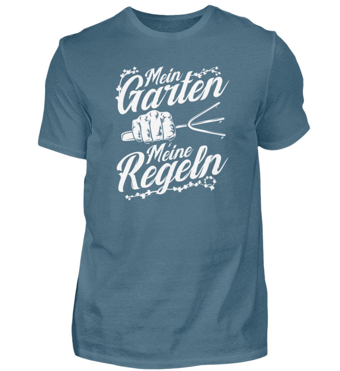 Mein Garten meine Regeln · Herren T-Shirt-Herren Basic T-Shirt-Stone Blue-S-Agrarstarz