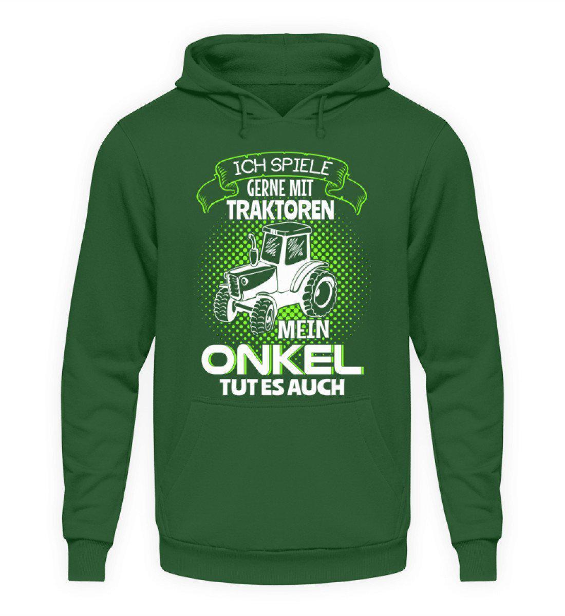 Mein Onkel spielt mit Traktoren · Unisex Kapuzenpullover Hoodie-Unisex Hoodie-Bottle Green-L-Agrarstarz
