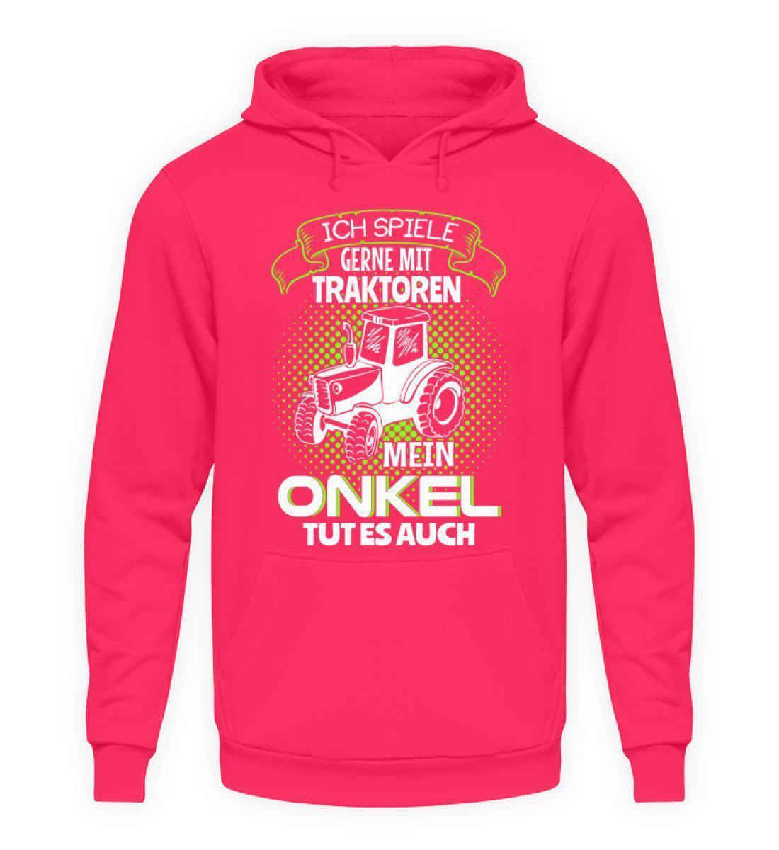 Mein Onkel spielt mit Traktoren · Unisex Kapuzenpullover Hoodie-Unisex Hoodie-Hot Pink-L-Agrarstarz