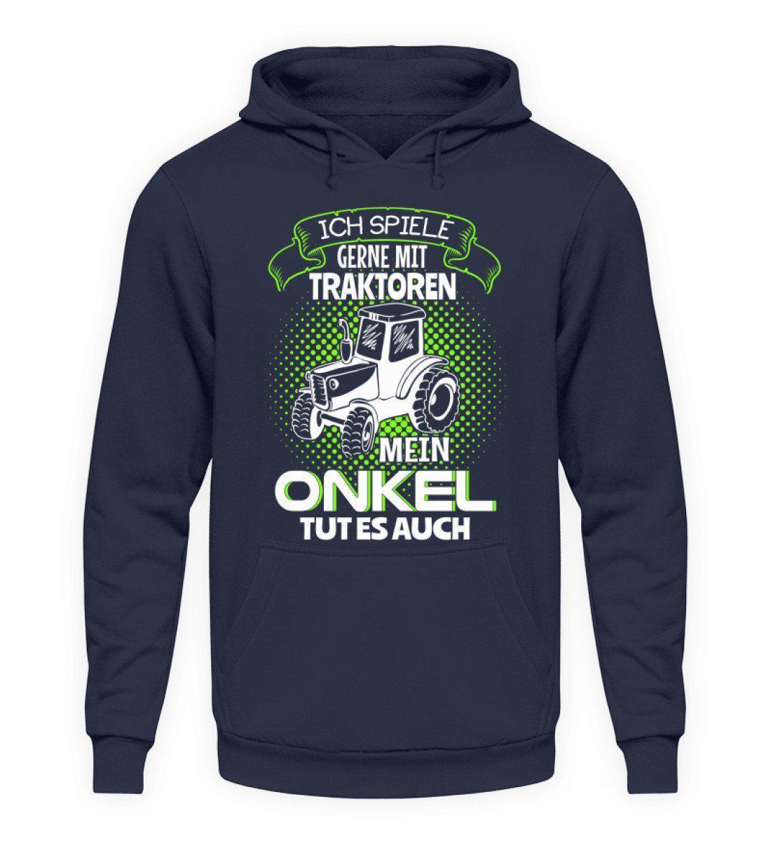 Mein Onkel spielt mit Traktoren · Unisex Kapuzenpullover Hoodie-Unisex Hoodie-Oxford Navy-L-Agrarstarz