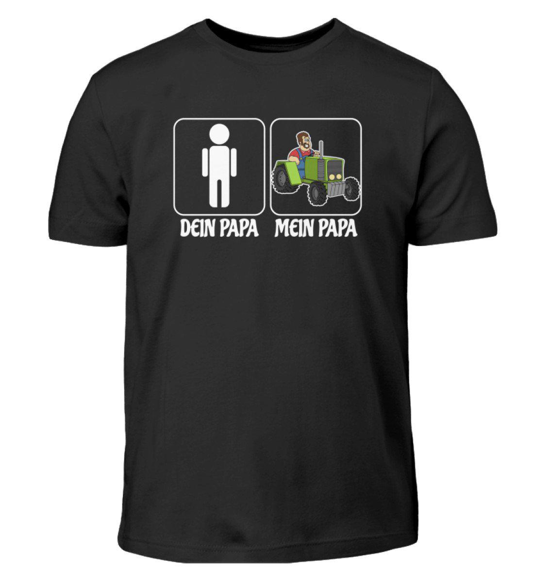 Mein Papa Traktor · Kinder T-Shirt-Kinder T-Shirt-Black-3/4 (98/104)-Agrarstarz