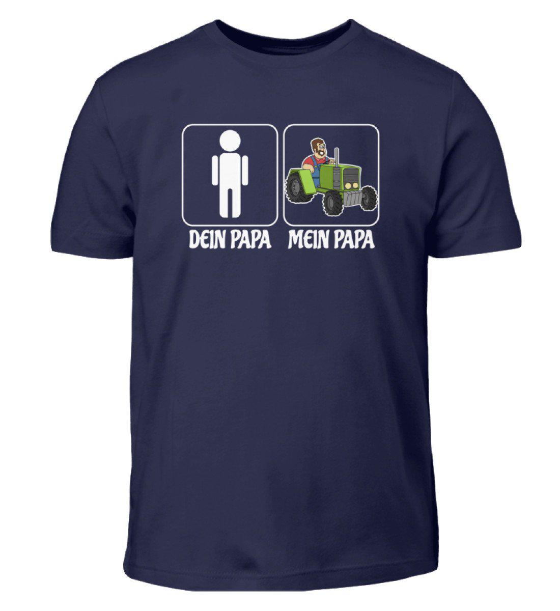 Mein Papa Traktor · Kinder T-Shirt-Kinder T-Shirt-Navy-3/4 (98/104)-Agrarstarz