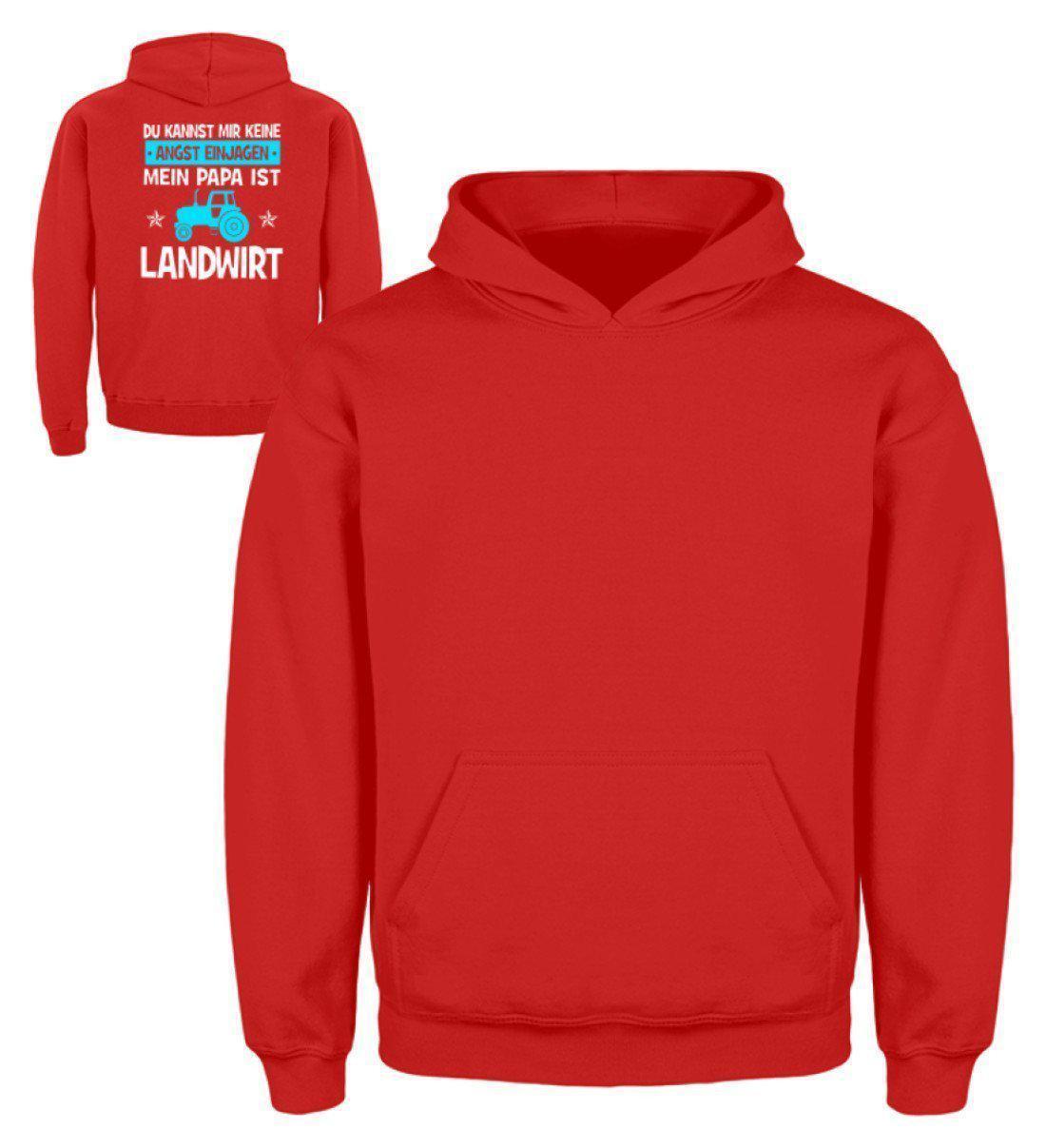 Mein Papa ist Landwirt · Kinder Kapuzenpullover Hoodie-Kinder Hoodie-Fire Red-3/4 (98/104)-Agrarstarz