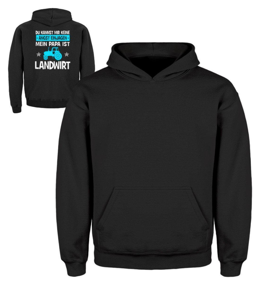 Mein Papa ist Landwirt · Kinder Kapuzenpullover Hoodie-Kinder Hoodie-Jet Black-3/4 (98/104)-Agrarstarz