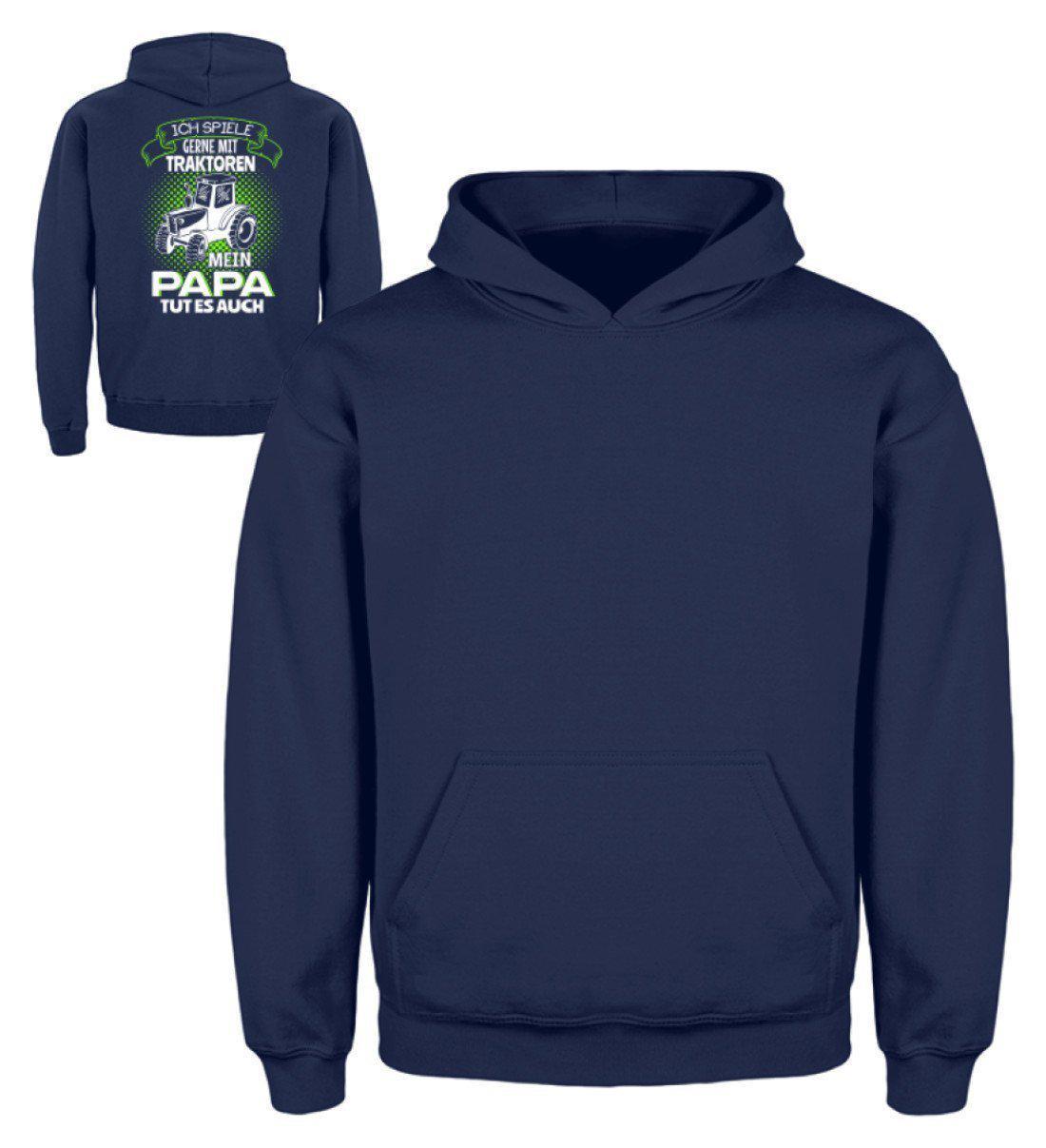 Mein Papa spielt mit Traktoren · Kinder Kapuzenpullover Hoodie-Kinder Hoodie-New French Navy-3/4 (98/104)-Agrarstarz