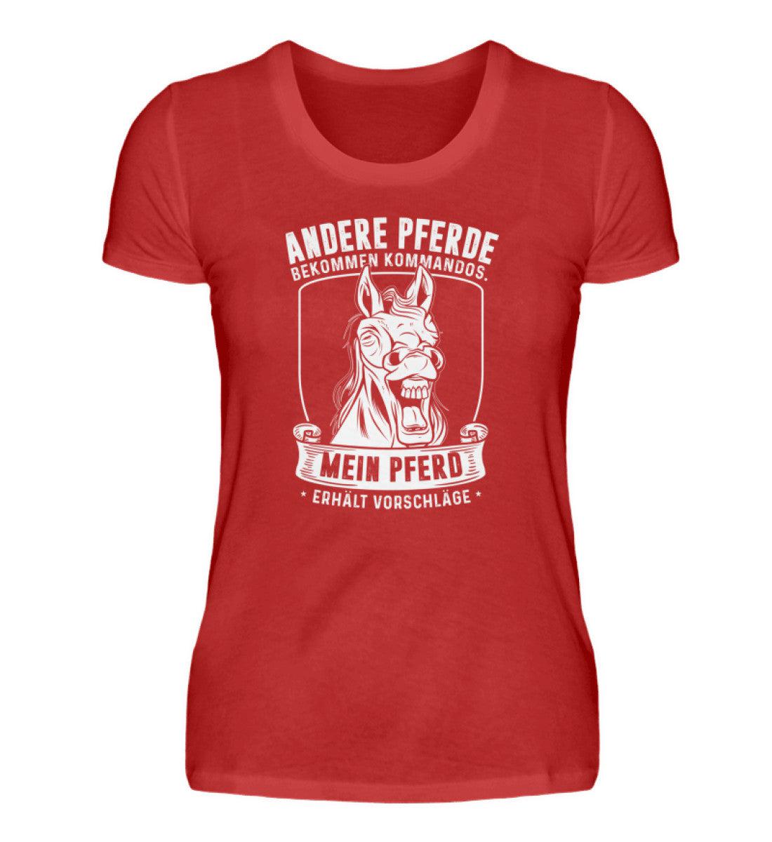Mein Pferd erhält Vorschläge · Damen T-Shirt-Damen Basic T-Shirt-Red-S-Agrarstarz