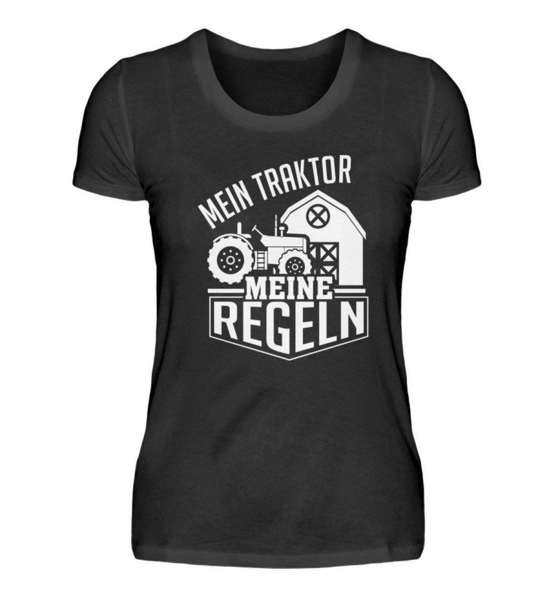 Mein Traktor meine Regeln · Damen T-Shirt-Damen Basic T-Shirt-Black-S-Agrarstarz