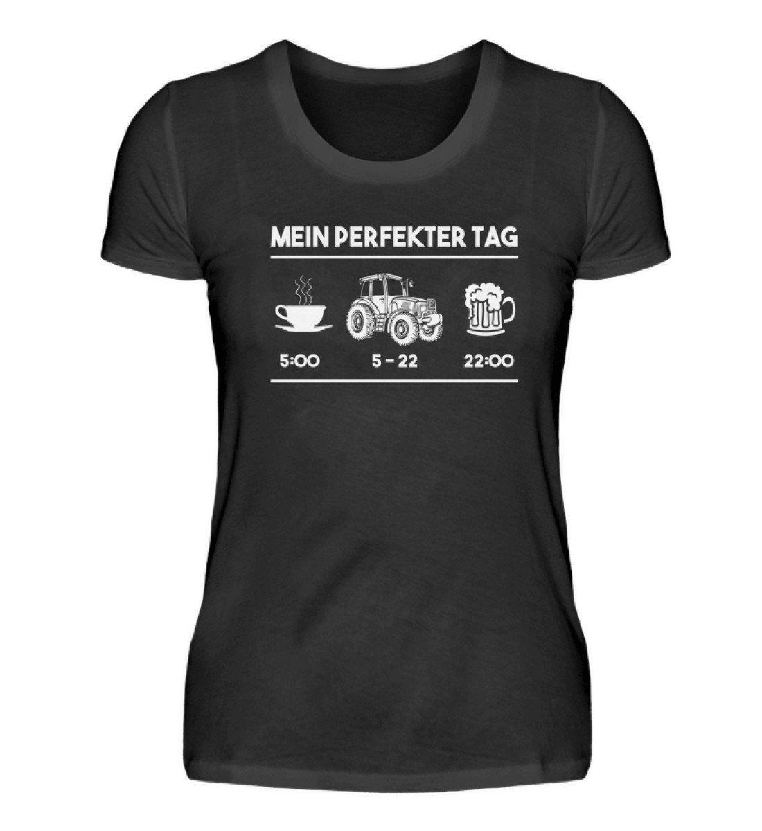 Mein perfekter Tag 1 · Damen T-Shirt-Damen Basic T-Shirt-Black-S-Agrarstarz