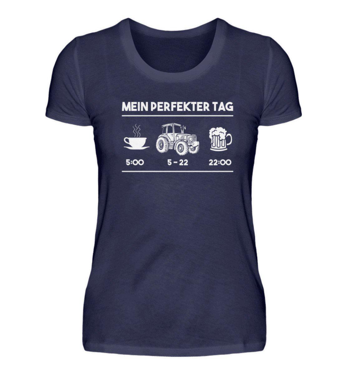 Mein perfekter Tag 1 · Damen T-Shirt-Damen Basic T-Shirt-Navy-S-Agrarstarz