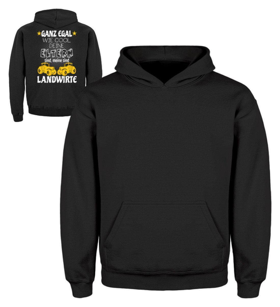 Meine Eltern sind Landwirte · Kinder Kapuzenpullover Hoodie-Kinder Hoodie-Jet Black-3/4 (98/104)-Agrarstarz